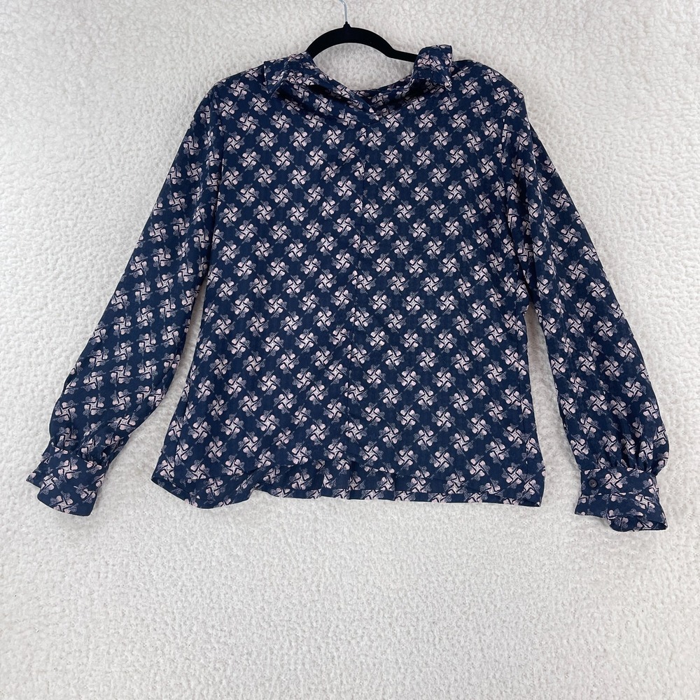 Vintage‎ Country Sophisticates by Pendleton Blue Floral Shirt Womens Size PM - Picture 10 of 16